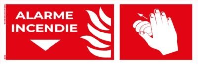 alarme incendie – panneau de signalisation 20 x 8 cm