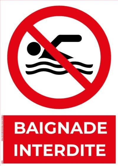 baignade interdite – panneau de signalisation a4