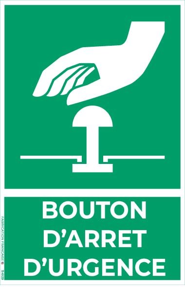 bouton d’arrêt d’urgence – panneau de signalisation