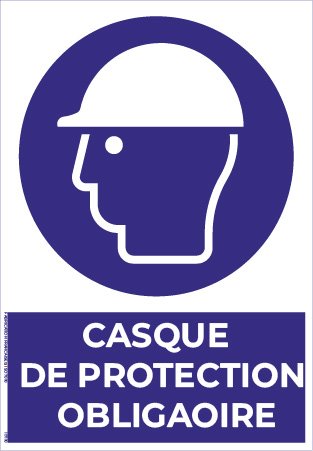 casque de protection obligatoire – panneau de signalisation a4