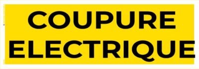 coupure électrique – panneau de signalisation 20 x 8 cm