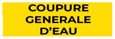 coupure générale d’eau – panneau de signalisation 20 x 8 cm