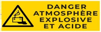 danger atmosphère explosive et acide – panneau de signalisation a5 (copie)