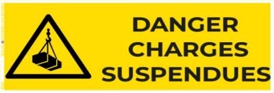 danger charges suspendues – panneau de signalisation