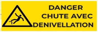 danger chute avec dénivellation – panneau de signalisation
