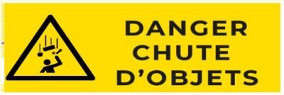 danger chute d’objets – panneau de signalisation