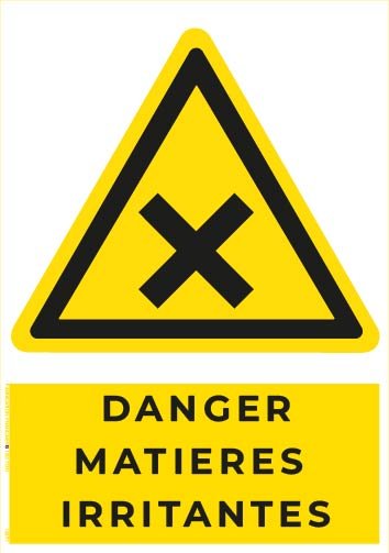 danger matières irritantes – panneau de signalisation a4