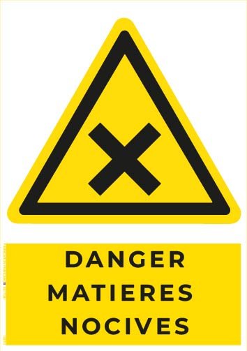danger matières nocives – panneau de signalisation a4