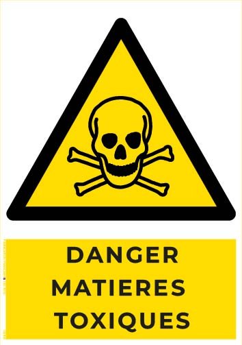 danger matières toxiques – panneau de signalisation a4
