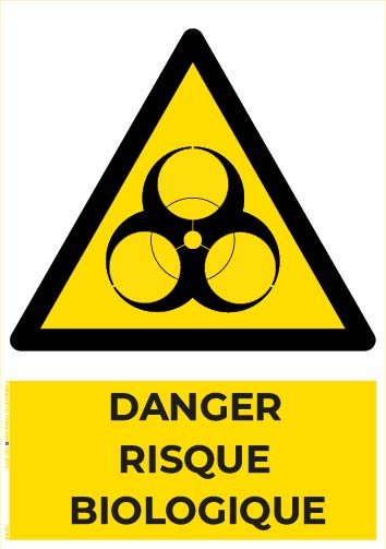 danger risque biologique – panneau de signalisation a4