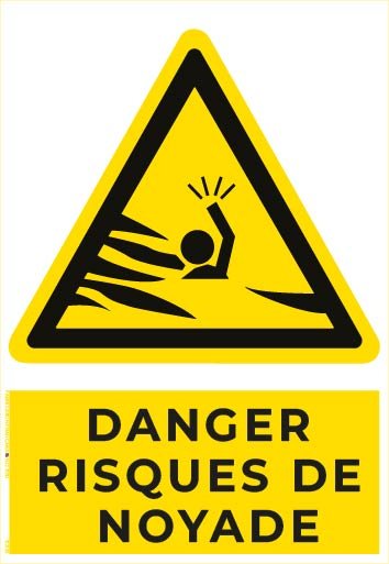 danger risque de noyade – panneau de signalisation a4