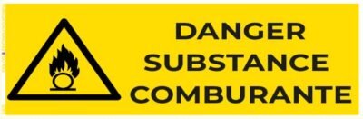 danger substance comburante – panneau de signalisation