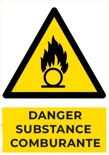 danger substance comburante – panneau de signalisation a4