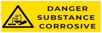 danger substance corrosive – panneau de signalisation
