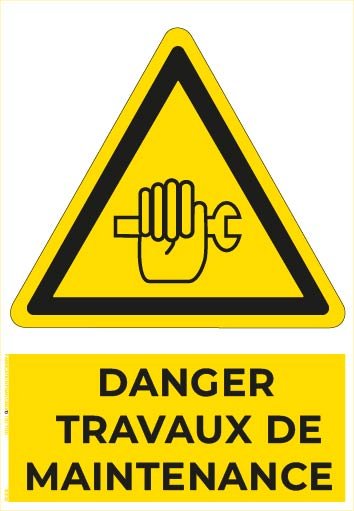 danger travaux de maintenance – panneau de signalisation a4
