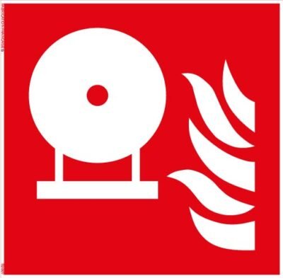 extincteur d’incendie fixe – panneau de signalisation carré 10 x 10 cm