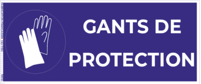 gants de protection obligatoires – panneau de signalisation
