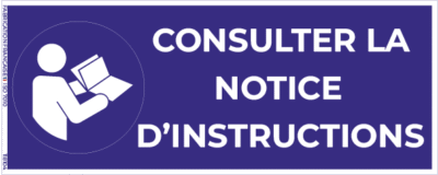 consulter la notice d’instructions – panneau de signalisation rectangulaire 20 x 8 cm