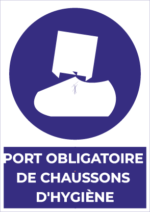 port obligatoire de chaussons d’hygiène – panneau de signalisation a4