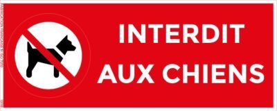 interdit aux chiens – panneau de signalisation