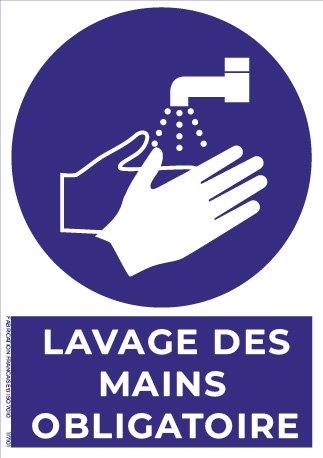 lavage des mains obligatoire – panneau de signalisation