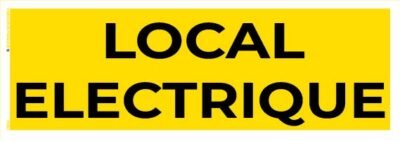 local électrique – panneau de signalisation 20 x 8 cm