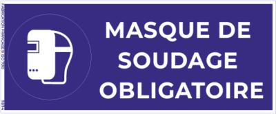 masque de soudage obligatoire – panneau de signalisation