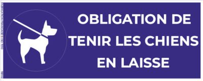 obligation de tenir les chiens en laisse – panneau de signalisation