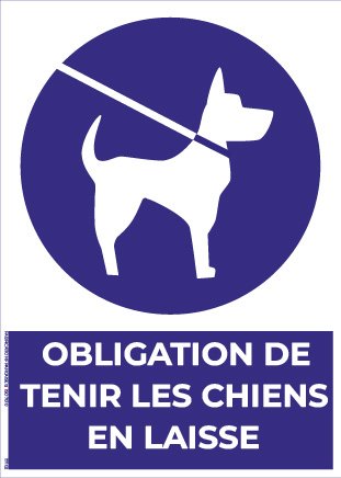 obligation de tenir les chiens en laisse – panneau de signalisation a4