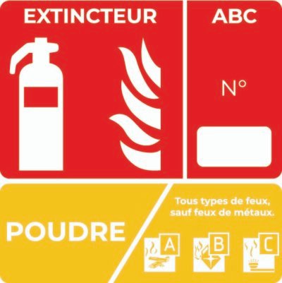 panneau extincteur abc poudre