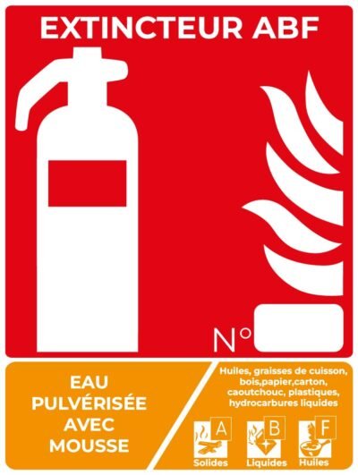 panneau extincteur abfo 13.5 x 18cm