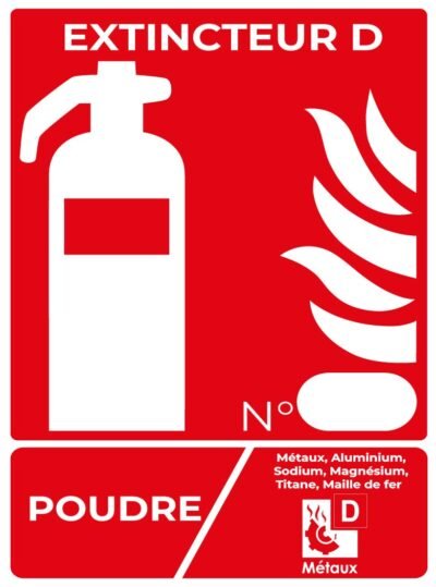 panneau extincteur d poudre 10 x 15cm