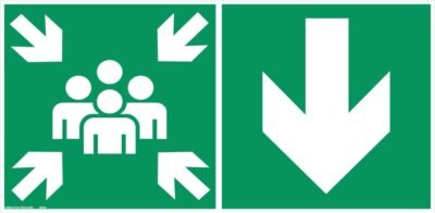 panneaux point de rassemblement 30 x 15 cm bas