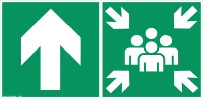 panneaux point de rassemblement 30 x 15 cm haut