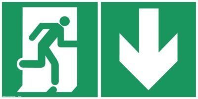 panneaux Évacuation suspendus 50 x 25 cm bas
