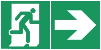 panneaux Évacuation suspendus 50 x 25 cm gauch