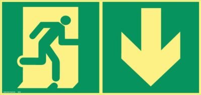 panneaux Évacuation – 30 x 15 cm – photoluminescent bas
