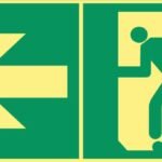 panneaux Évacuation – 30 x 15 cm – photoluminescent gauche