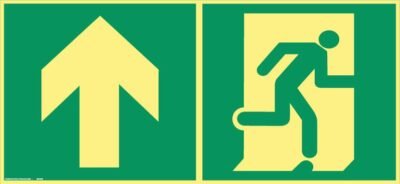 panneaux Évacuation – 30 x 15 cm – photoluminescent haut