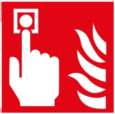 point d’alarme incendie – panneau de signalisation carré 10 x 10 cm