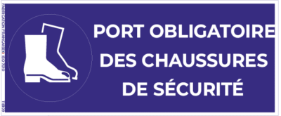 port obligatoire des chaussures de sécurité – panneau de signalisation