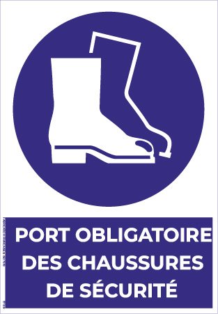 port obligatoire des chaussures de sécurité – panneau de signalisation a4
