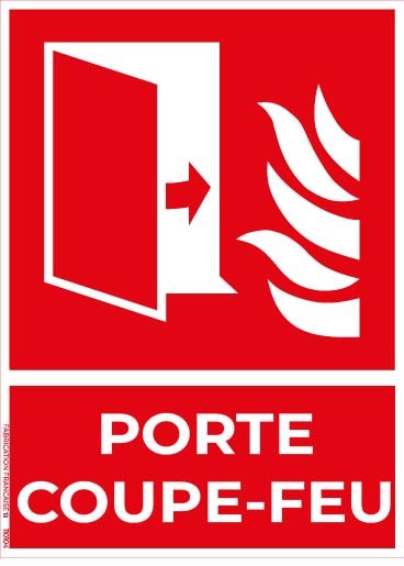 porte coupe feu – panneau de signalisation