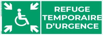 refuge temporaire d’urgence – panneau de signalisation