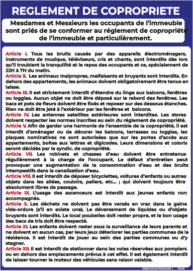 consignes de sécurité – habitation – panneau de signalisation a4 (copie)