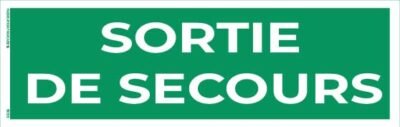 sortie de secours – panneau de signalisation 20 x 8 cm