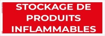 stockage de produits inflammables – panneau de signalisation 20 x 8 cm