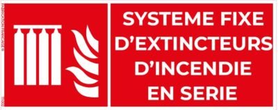 système fixe d’extincteurs d’incendie en série – panneau de signalisation
