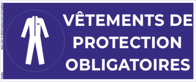 vêtements de protection obligatoires – panneau de signalisation