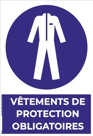 vêtements de protection obligatoires – panneau de signalisation a4